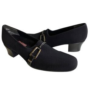 New Munro Cindi Black Shape Conforming Comfort Pumps Shoe Women Sz 8SS Heels
